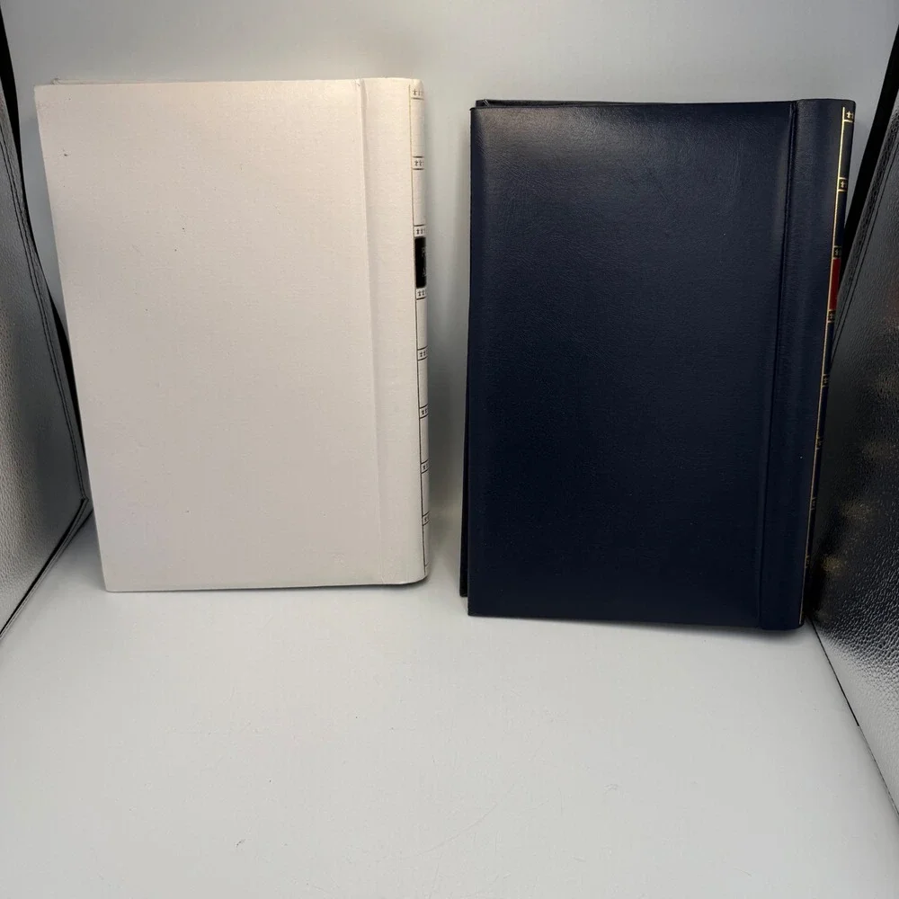 Pioneer Photo Albums BDP-35 Retro Navy and White Gold Fleur De Lis 3-Up Set of 2
